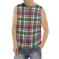 Christmas Madras Plaid Print Men's Fitness Tank Top