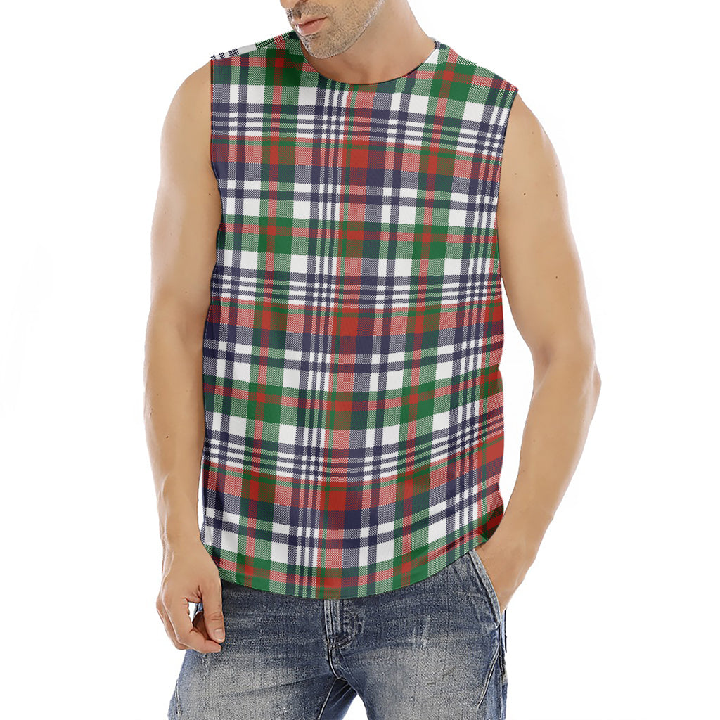 Christmas Madras Plaid Print Men's Fitness Tank Top