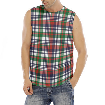 Christmas Madras Plaid Print Men's Fitness Tank Top