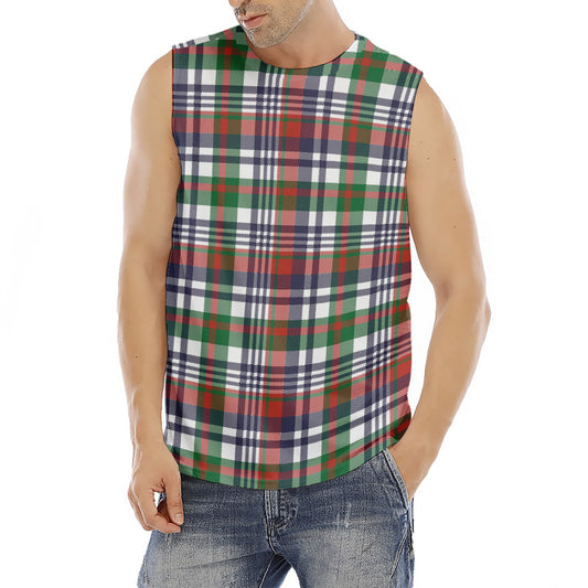 Christmas Madras Plaid Print Men's Fitness Tank Top