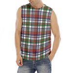 Christmas Madras Plaid Print Men's Fitness Tank Top