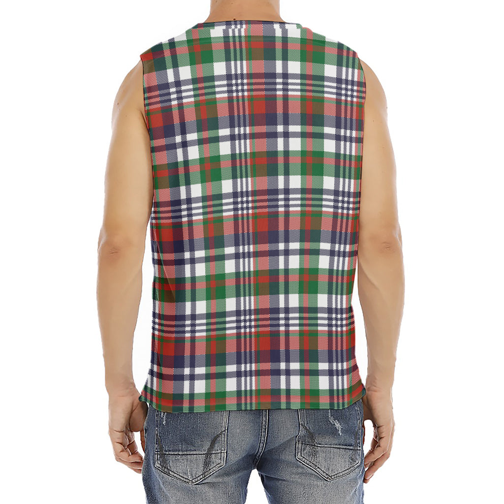 Christmas Madras Plaid Print Men's Fitness Tank Top