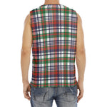 Christmas Madras Plaid Print Men's Fitness Tank Top