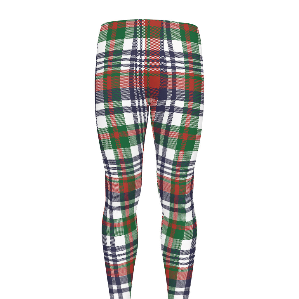 Christmas Madras Plaid Print Men's leggings