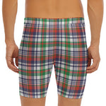 Christmas Madras Plaid Print Men's Long Boxer Briefs