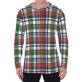 Christmas Madras Plaid Print Men's Long Sleeve T-Shirt