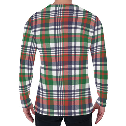 Christmas Madras Plaid Print Men's Long Sleeve T-Shirt
