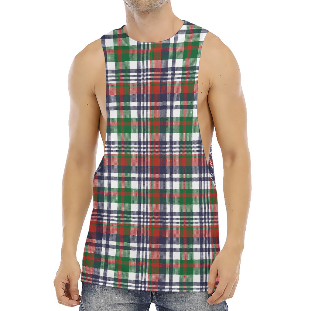 Christmas Madras Plaid Print Men's Muscle Tank Top