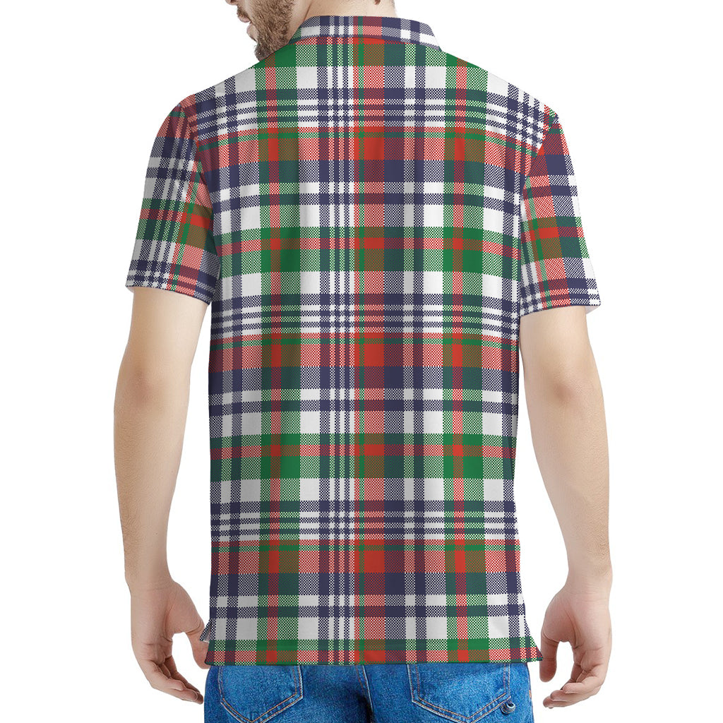 Christmas Madras Plaid Print Men's Polo Shirt