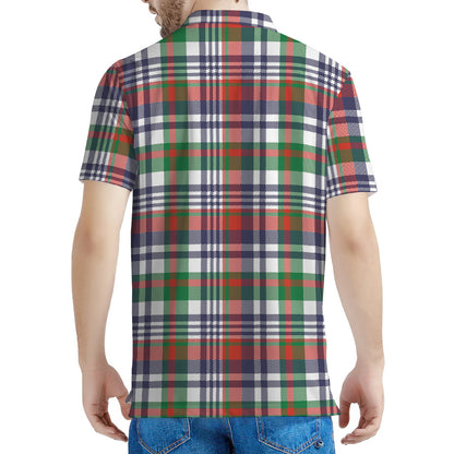 Christmas Madras Plaid Print Men's Polo Shirt