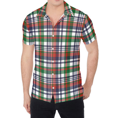 Christmas Madras Plaid Print Men's Shirt