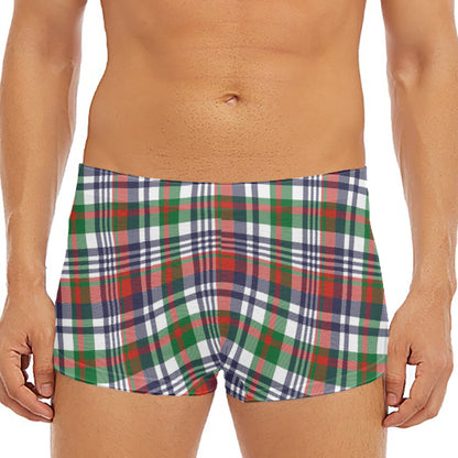 Christmas Madras Plaid Print Men's Short Boxer Briefs