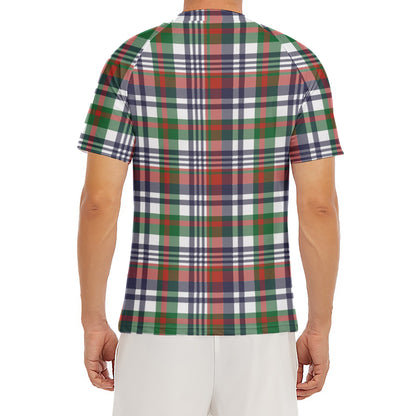 Christmas Madras Plaid Print Men's Short Sleeve Rash Guard