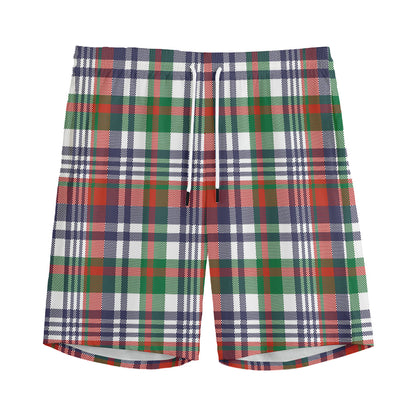 Christmas Madras Plaid Print Men's Sports Shorts