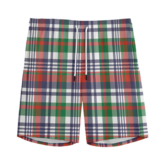 Christmas Madras Plaid Print Men's Sports Shorts