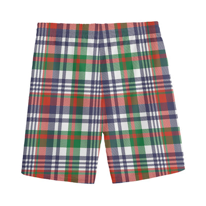 Christmas Madras Plaid Print Men's Sports Shorts