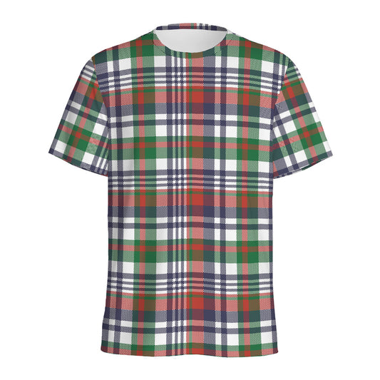Christmas Madras Plaid Print Men's Sports T-Shirt