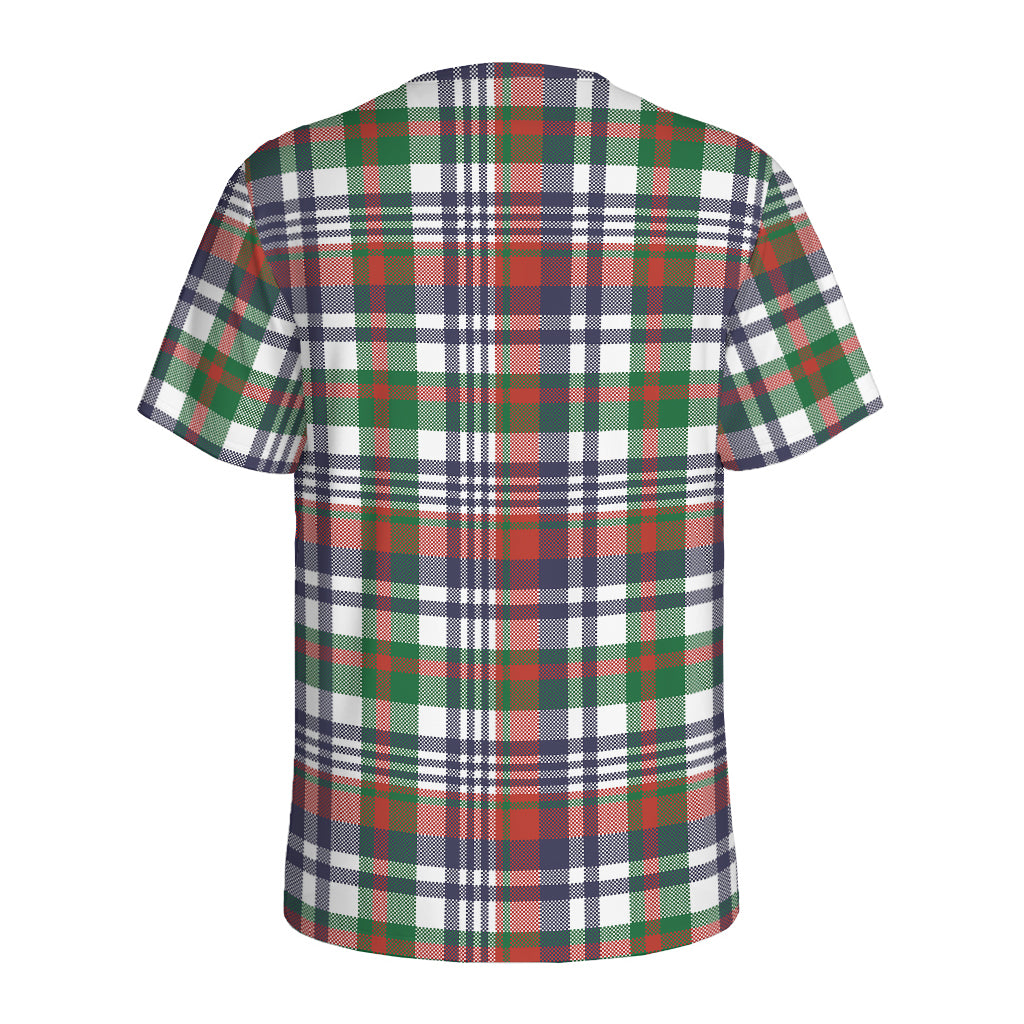 Christmas Madras Plaid Print Men's Sports T-Shirt