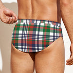 Christmas Madras Plaid Print Men's Swim Briefs