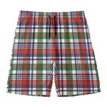 Christmas Madras Plaid Print Men's Swim Trunks