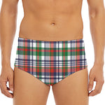 Christmas Madras Plaid Print Men's Triangle Swim Briefs