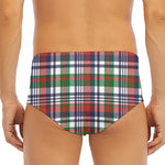 Christmas Madras Plaid Print Men's Triangle Swim Briefs