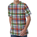 Christmas Madras Plaid Print Men's Velvet T-Shirt