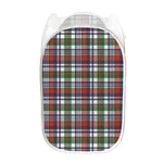 Christmas Madras Plaid Print Mesh Laundry Hamper