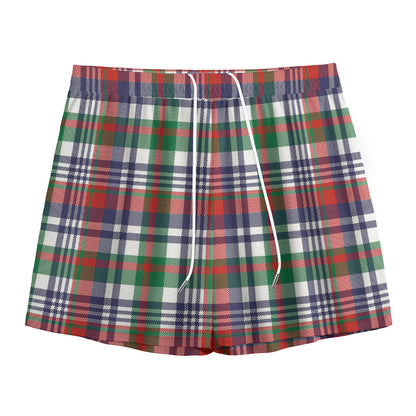 Christmas Madras Plaid Print Mesh Shorts