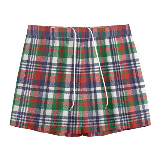 Christmas Madras Plaid Print Mesh Shorts