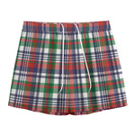 Christmas Madras Plaid Print Mesh Shorts