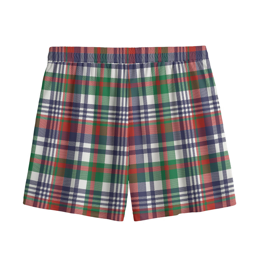 Christmas Madras Plaid Print Mesh Shorts