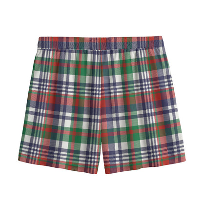 Christmas Madras Plaid Print Mesh Shorts