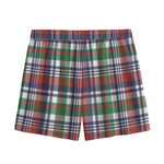 Christmas Madras Plaid Print Mesh Shorts