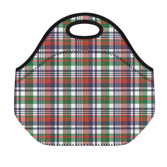 Christmas Madras Plaid Print Neoprene Lunch Bag