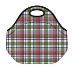 Christmas Madras Plaid Print Neoprene Lunch Bag