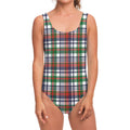 Christmas Madras Plaid Print One Piece Swimsuit