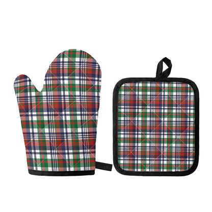 Christmas Madras Plaid Print Oven Mitt And Pot Holder Set