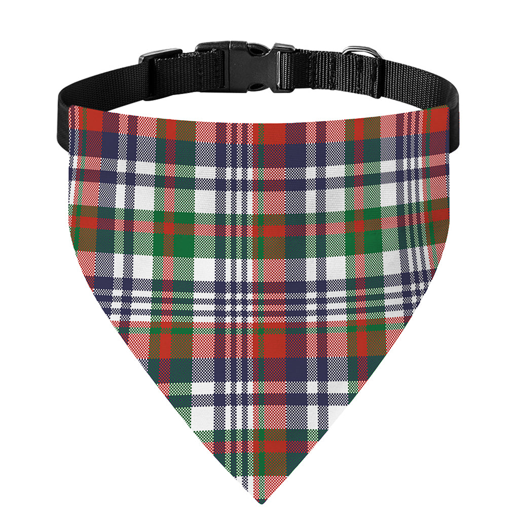 Christmas Madras Plaid Print Over The Collar Dog Bandana