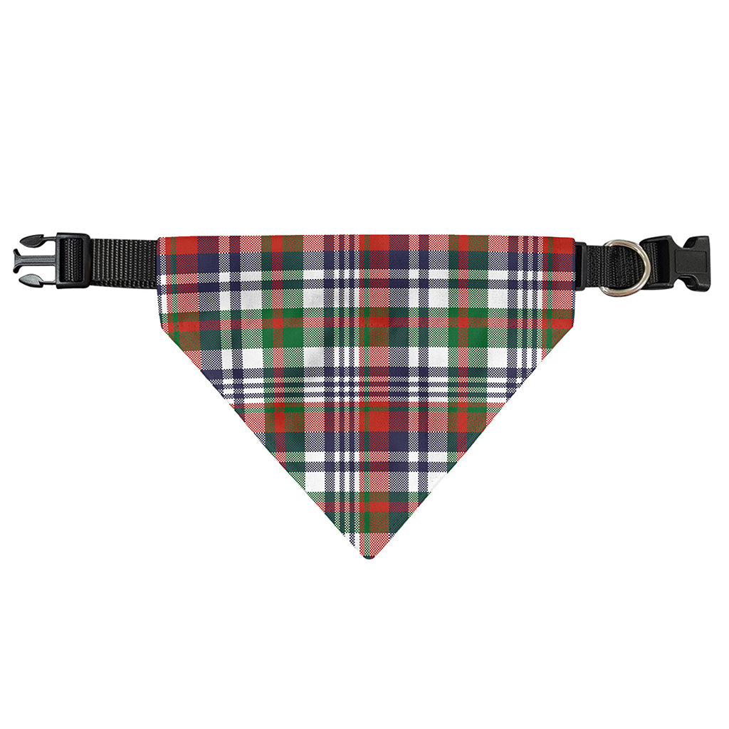 Christmas Madras Plaid Print Over The Collar Dog Bandana