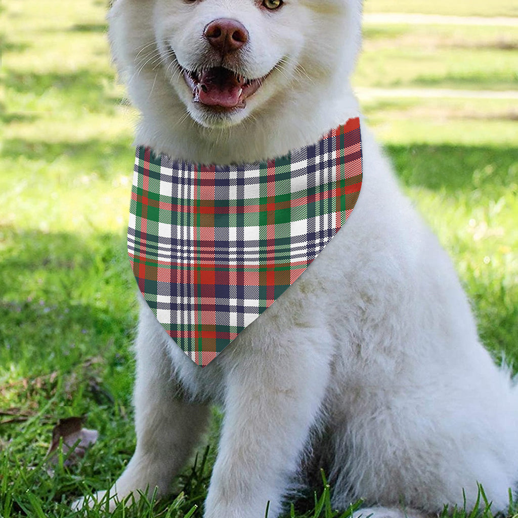 Christmas Madras Plaid Print Over The Collar Dog Bandana