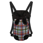 Christmas Madras Plaid Print Pet Carrier Backpack