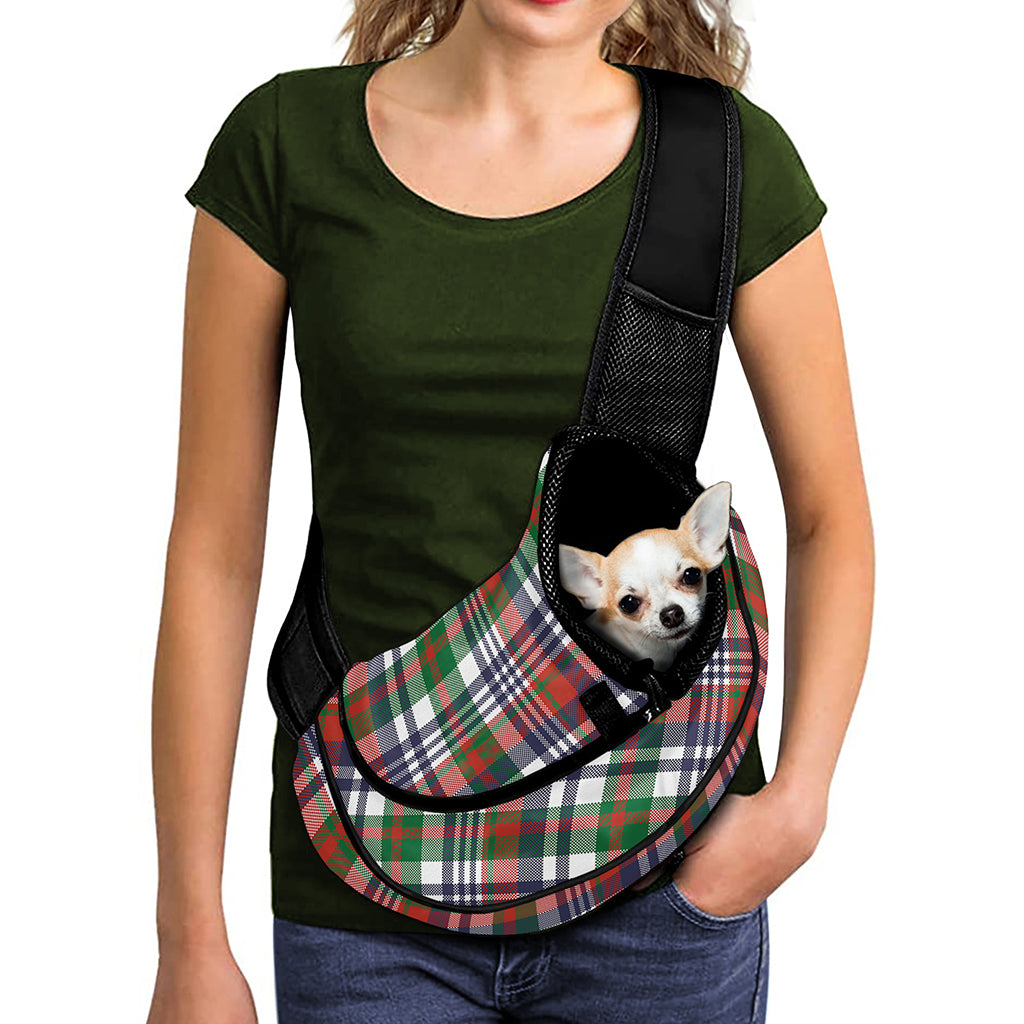 Christmas Madras Plaid Print Pet Sling Carrier