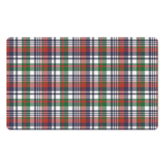 Christmas Madras Plaid Print Polyester Doormat