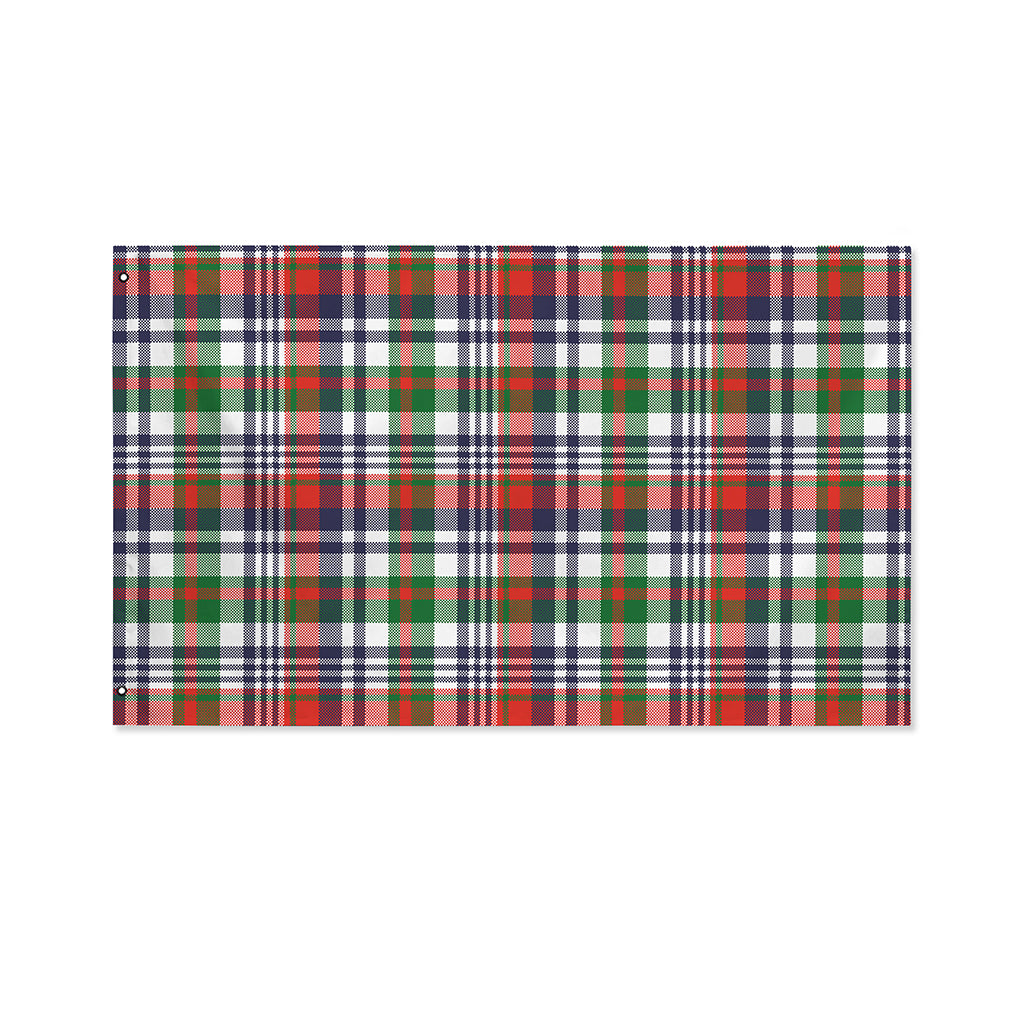 Christmas Madras Plaid Print Polyester Flag