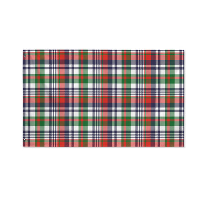 Christmas Madras Plaid Print Polyester Flag