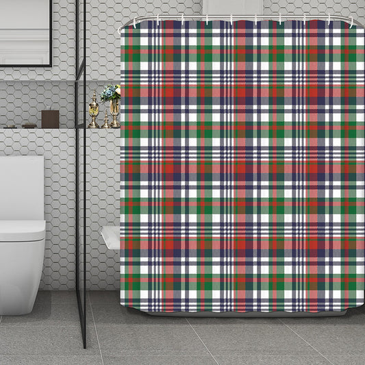 Christmas Madras Plaid Print Polyester Shower Curtain