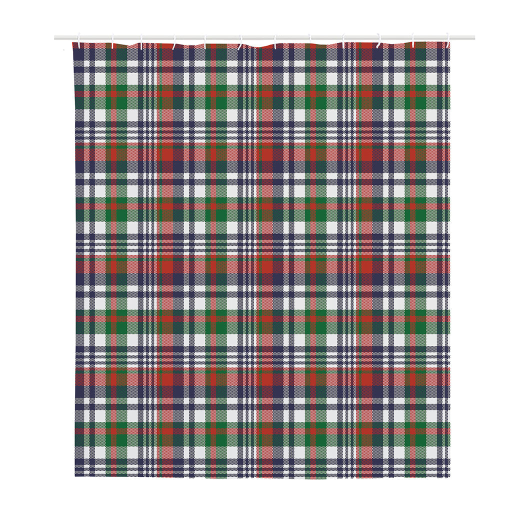 Christmas Madras Plaid Print Polyester Shower Curtain