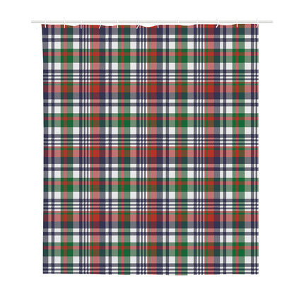 Christmas Madras Plaid Print Polyester Shower Curtain