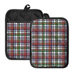 Christmas Madras Plaid Print Pot Holders With Pocket